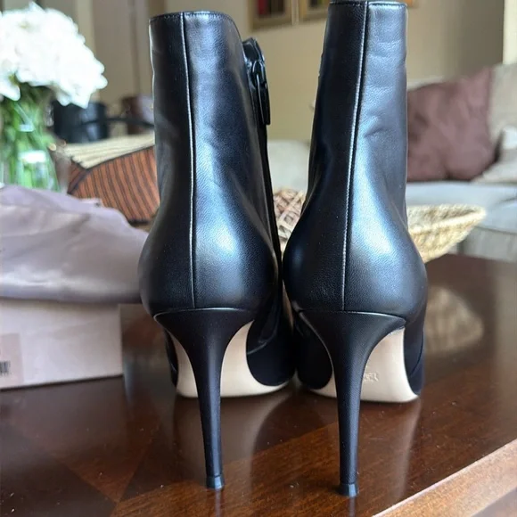 GIANVITO ROSSI Black Leather Ankle Booties Shoes Heels Women’s EU 41 NWT - Picture 7 of 12